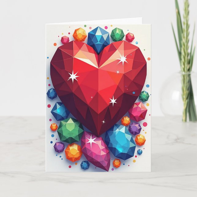 Joyful Gemstone Birthday Card (Front)