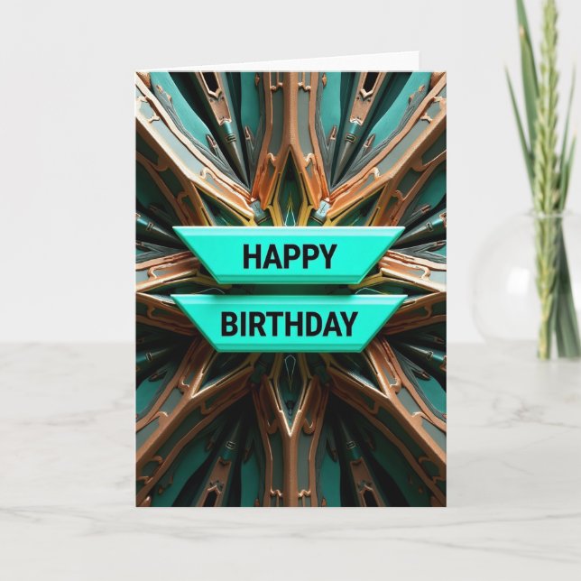 Joyful Geometric Metallic Card (Front)