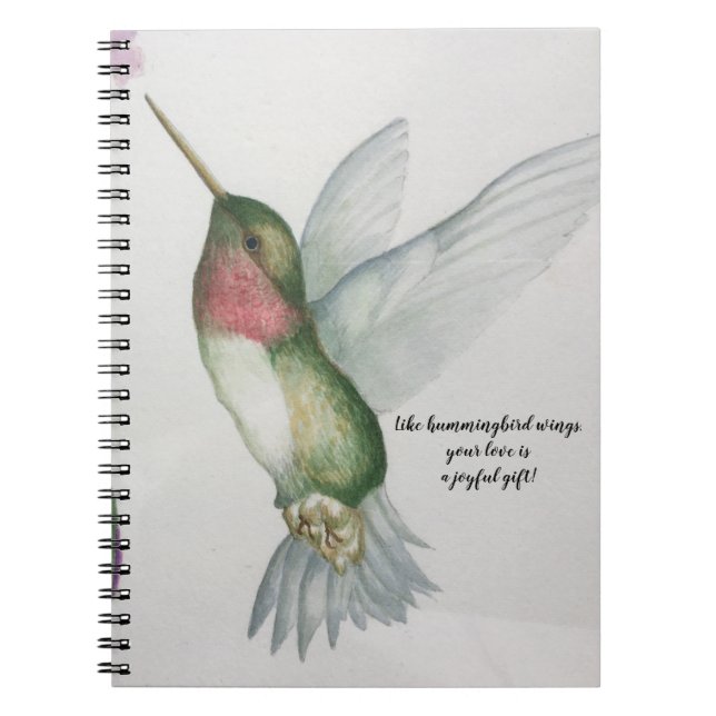 Joyful Gift Hummingbird Wings Mothers Day Notebook (Front)