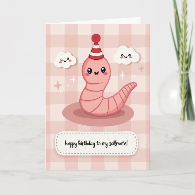 Joyful Gingham Birthday Card (Front)