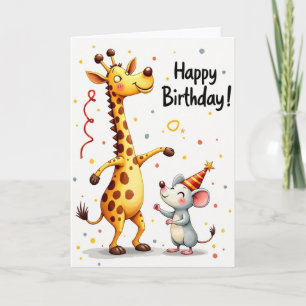 Joyful Giraffe Birthday Card