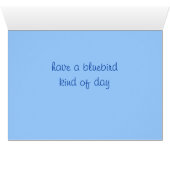 Joyful girl with bluebirds cards (Inside Horizontal (Bottom))