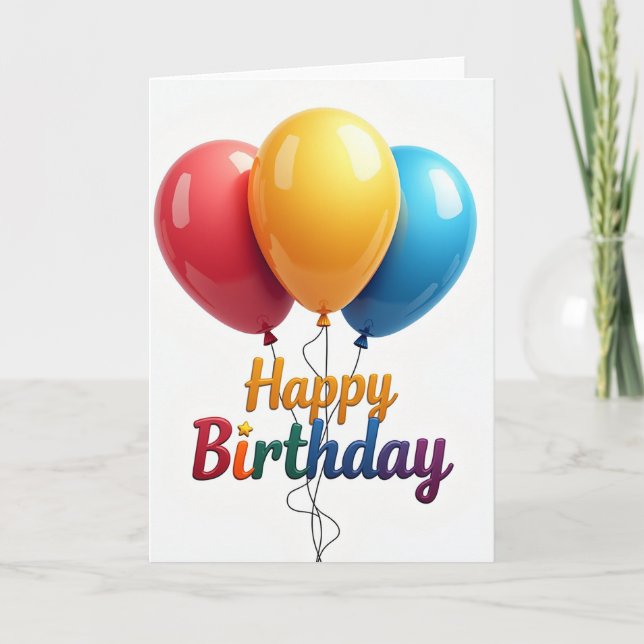 Joyful Glossy Spheres Card (Front)