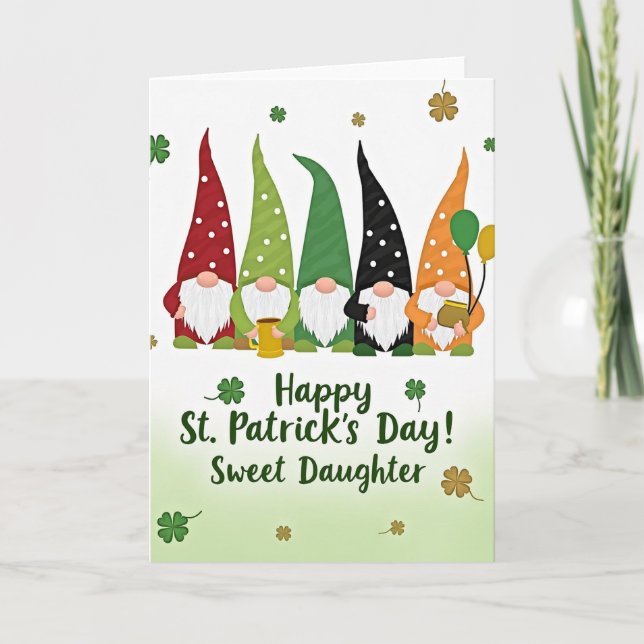 Joyful Gnome St Patricks Day Card (Front)