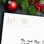 JOYFUL Gold and White Christmas Return Address Label<br><div class="desc">The word Joyful in a faux gold foil script accents these white address labels personalized with your name and address. Stylish for any Christmas holiday occasion. MATCHING items in our collection.</div>