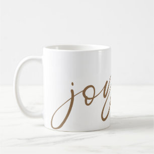 Joyful Gold Calligraphy Name White Coffee Mug