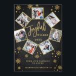 Joyful Gold Frame Modern Script 7 PHOTO Greeting Holiday Card<br><div class="desc">Joyful Gold Frame Modern Script 7 PHOTO Greeting Holiday Card.</div>