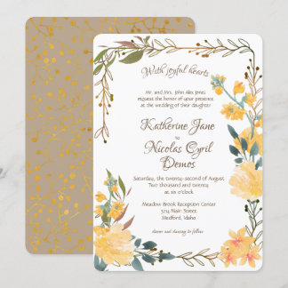 Joyful Golden Blossoms Invitation