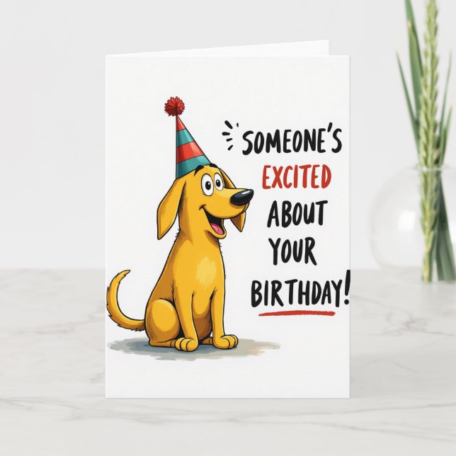 Joyful Golden Dog Card (Front)