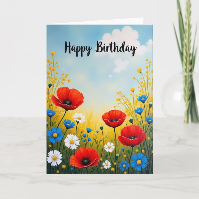 Joyful Golden Floral Card (Front)
