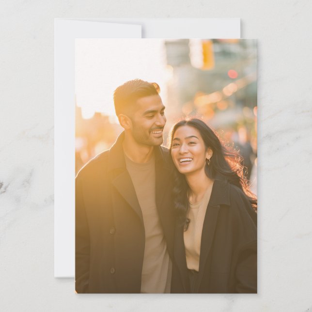 Joyful Golden Intimate Photo Invitation (Front)