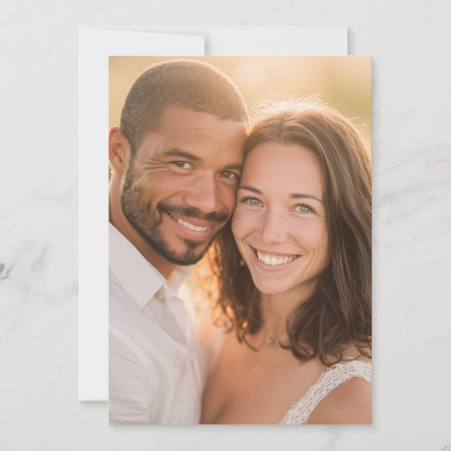 Joyful Golden Romantic Photo Invitation (Front)