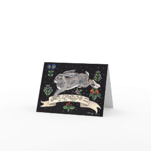 Joyful Good Luck Rabbit Blank Greeting Card