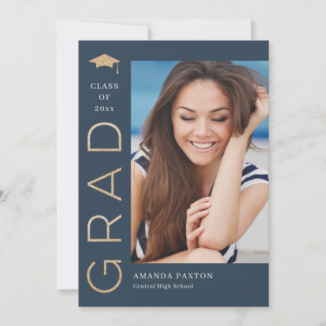 Joyful Grad Editable Color Graduation Invitation (Front)