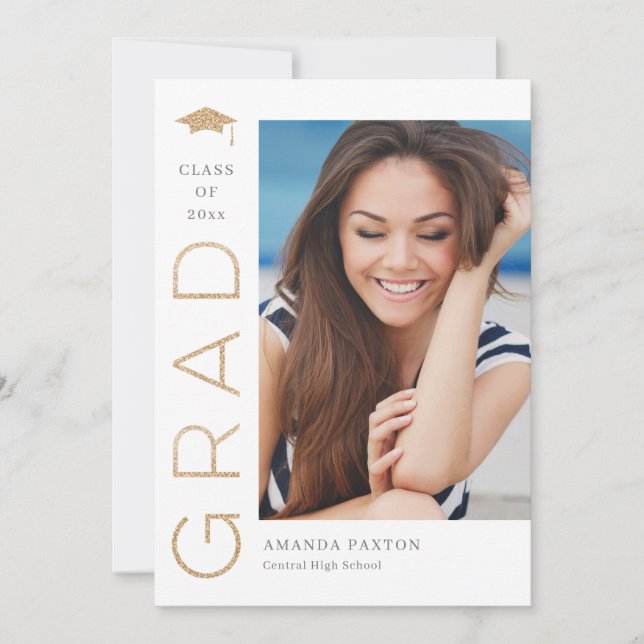 Joyful Grad Editable Color Graduation Invitation (Front)