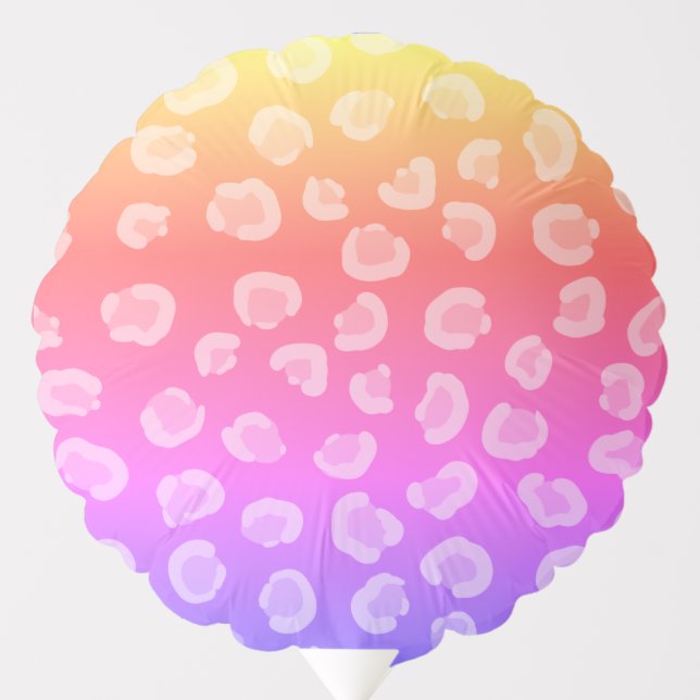 Joyful gradient leopard pattern l safari birthday  balloon (Front)