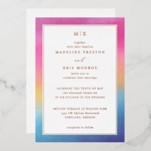 Joyful Gradient Wedding Invitation Foil Invitation