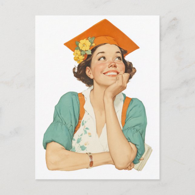 Joyful Graduation Day Portrait Postcard (Front)