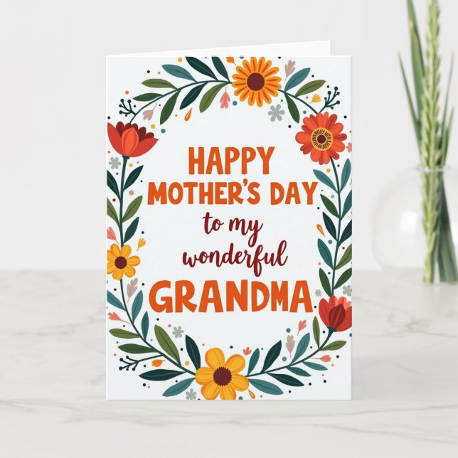 Joyful Grandma Mothers Day Card (Front)