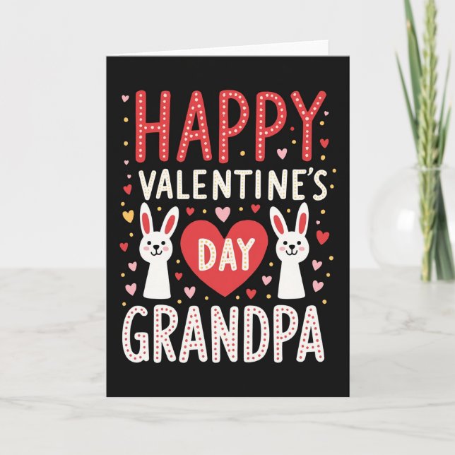 Joyful Grandpa Valentine Card (Front)