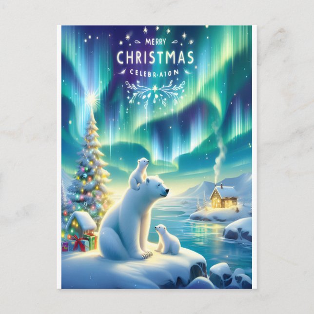 Joyful Greetings: Merry Christmas Holiday Postcard (Front)