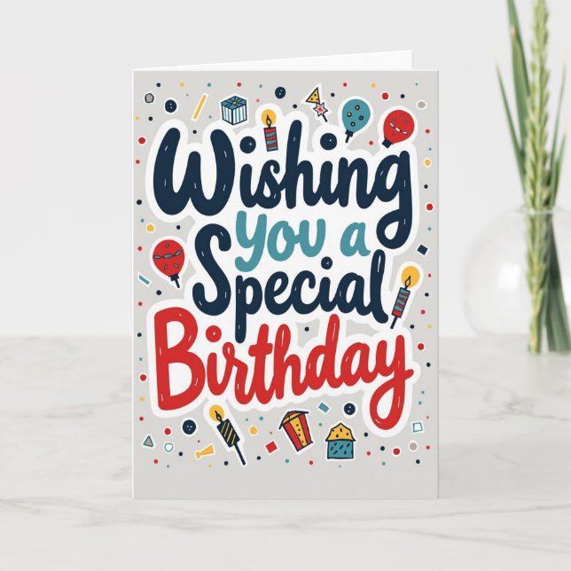 Joyful Handcrafted Birthday Card (Front)