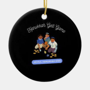 Joyful Hanukkah Kids Ceramic Ornament