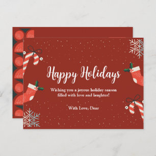 Joyful Happy Holidays Wishes: With Love & Laughter Postcard