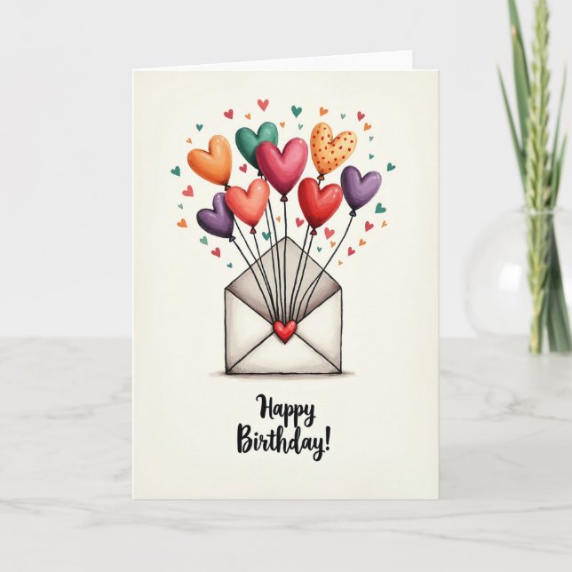 Joyful Heart Balloons Card (Front)