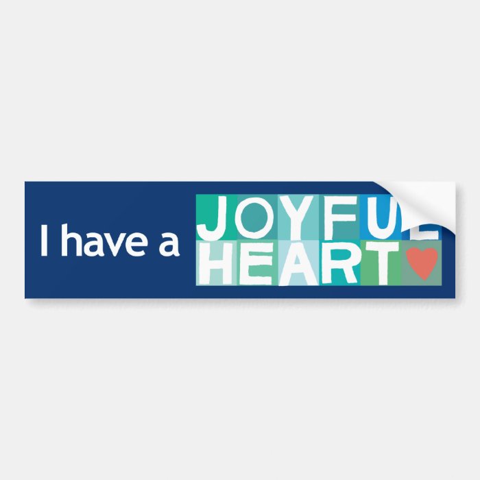 Joyful Heart Bumper Sticker   Navy