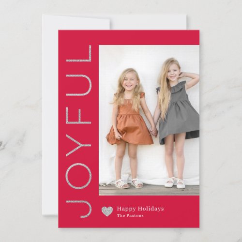 Joyful Heart EDITABLE COLOR Holiday Photo Card
