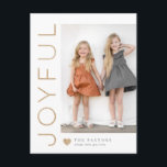 Joyful Heart EDITABLE COLOR Holiday Postcard<br><div class="desc">Celebrate the season with this modern and stylish holiday postcard from Berry Berry Sweet. Also available in flat card and folded card formats. Printable digital file available at berryberrysweet.com</div>