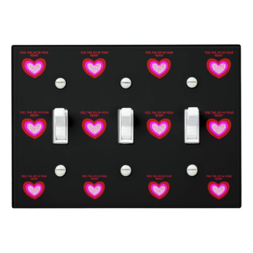 Joyful Heart Triple Light Switch Cover