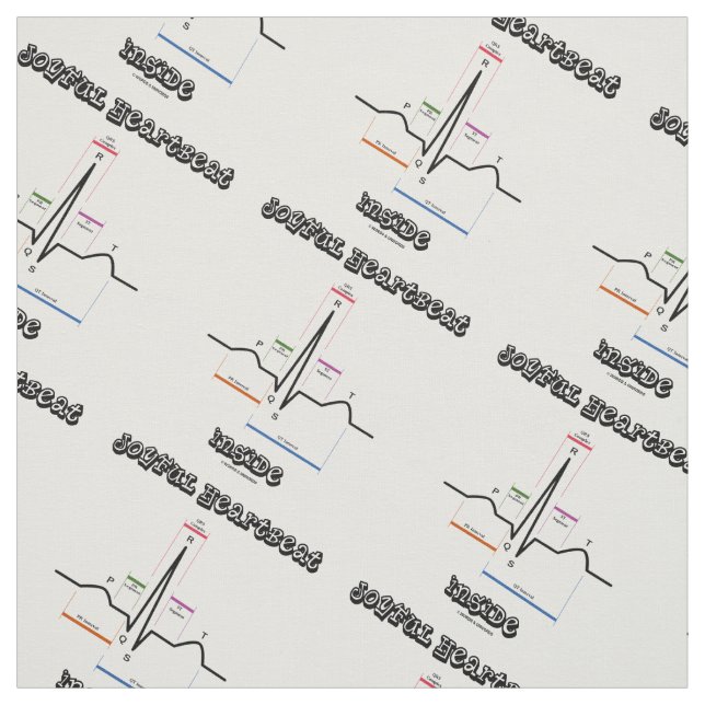 Joyful Heartbeat Inside ECG EKG Electrocardiogram Fabric (Swatch)