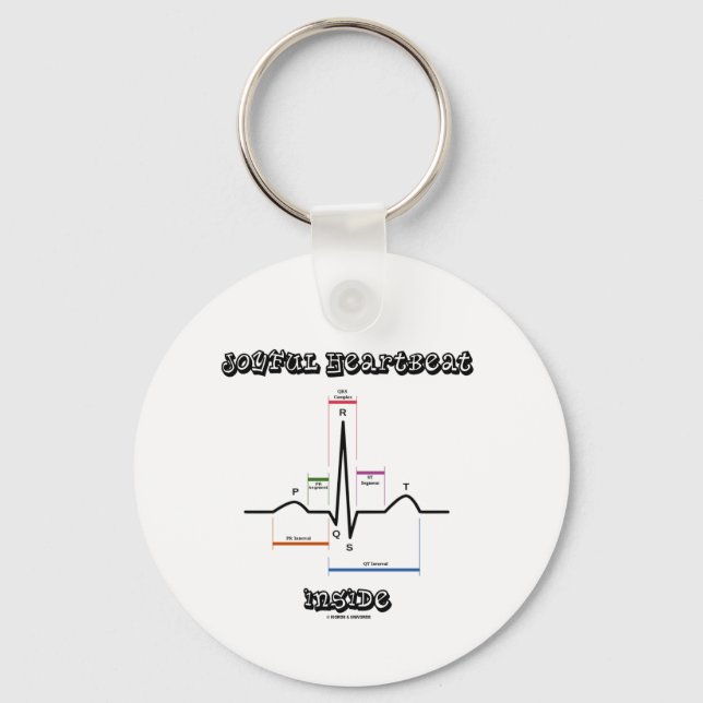 Joyful Heartbeat Inside ECG EKG Electrocardiogram Keychain (Front)