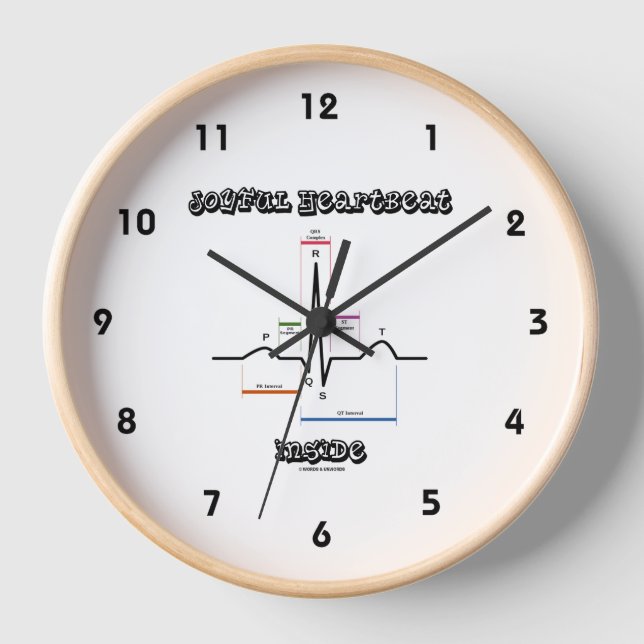 Joyful Heartbeat Inside Normal Sinus Rhythm EKG Clock (Front)