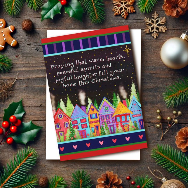 Joyful Hearts Neighborhood Village Christmas  Card (Creator Uploaded)