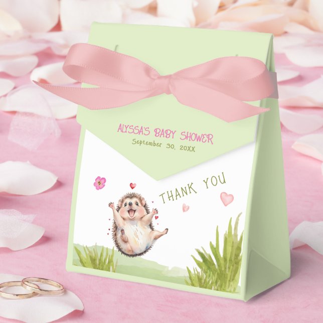 Joyful Hedgehog Garden Party Baby Shower Thank You Favor Boxes (Wedding)