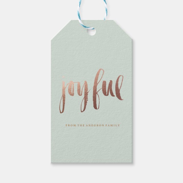 JOYFUL holiday christmas Gift Tags (Front)