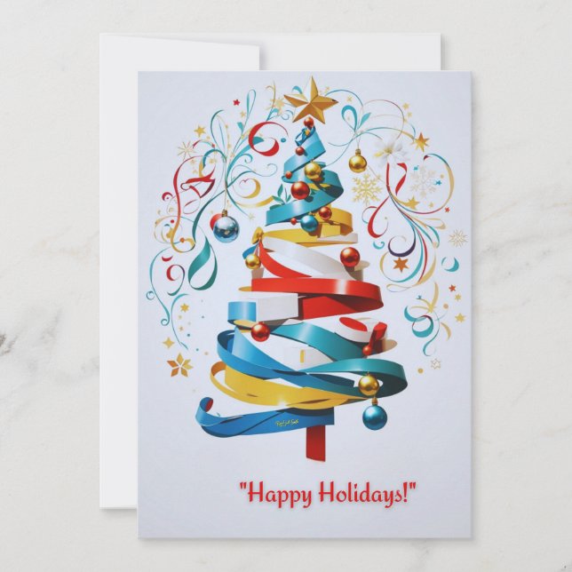 Joyful Holiday Christmas Tree: Greeting Card  (Front)