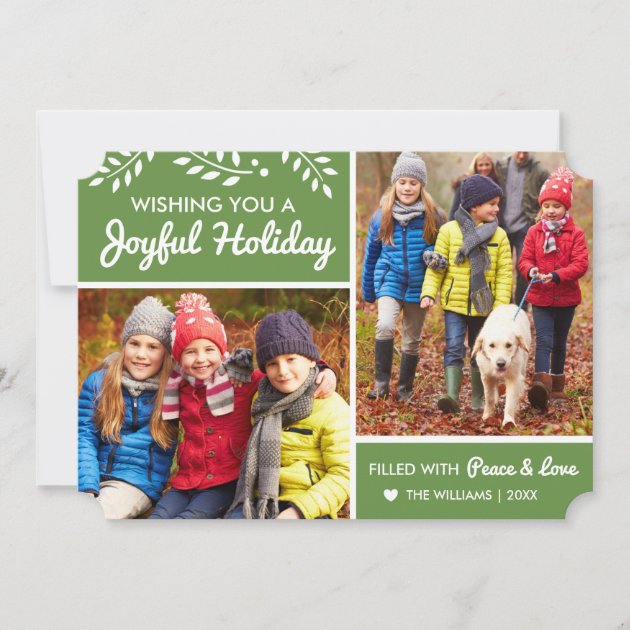 Joyful Holiday | Green Multi-Photo Card