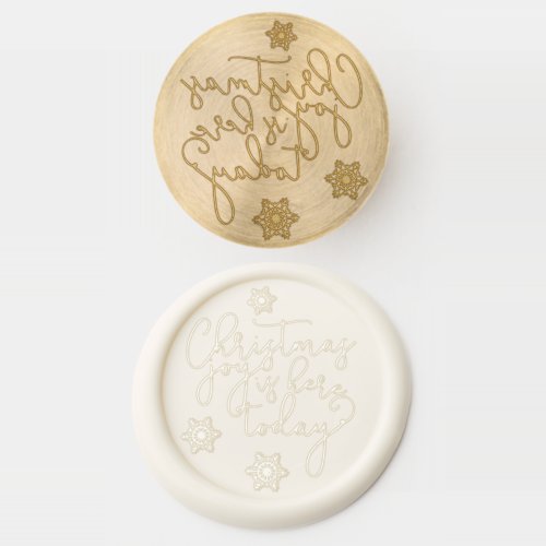 Joyful Holiday Message And Snowflakes Decoration Wax Seal Stamp