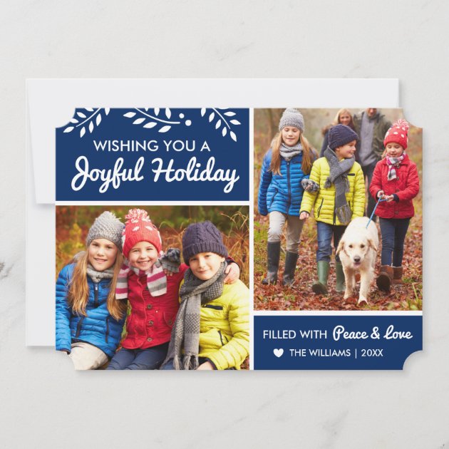 Joyful Holiday | Navy Multi-Photo Card