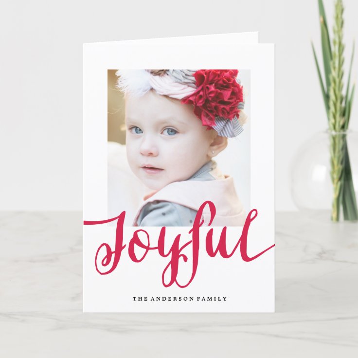 Joyful | Holiday Photo Greeting Card | Zazzle