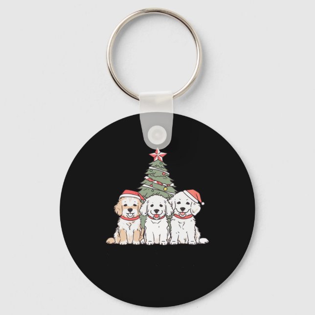Joyful Holiday Pups  Keychain (Front)