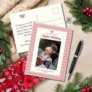 Joyful Holiday Red Bow One Family Photo