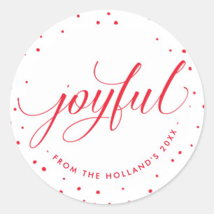 JOYFUL HOLIDAY SEAL stylish calligraphy red