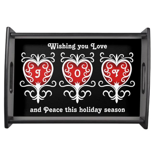 Joyful holiday season | Love joy peace Serving Tray (Front)