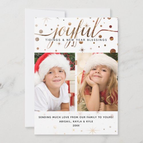 JOYFUL Holidays  Color_Matching Script Typography Holiday Card