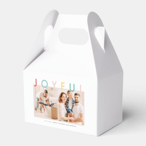 Joyful Holidays Modern Simple Colorful Fun Holiday Favor Boxes